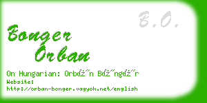 bonger orban business card